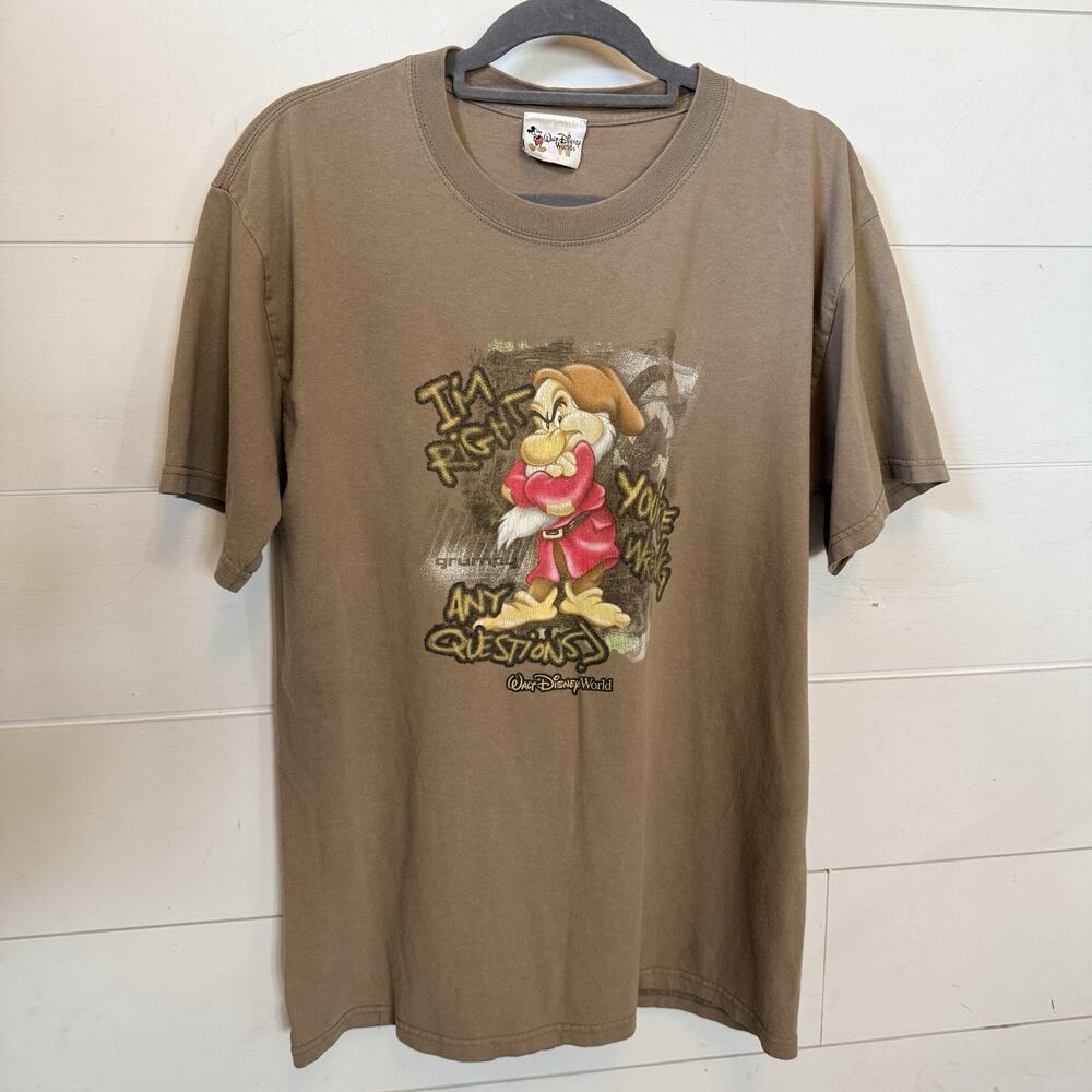 Vintage Walt Disney World Grumpy Tee T-Shirt “I'm Right Your Wrong”Y2K